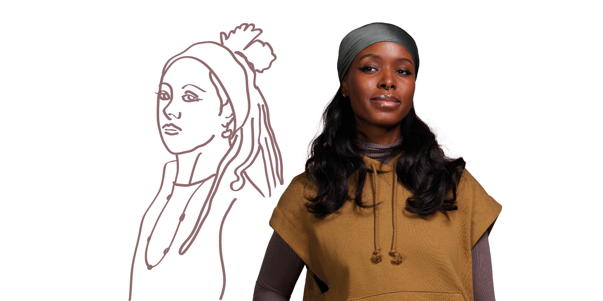 vrouw met tekening vrouw