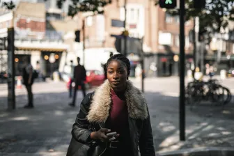 vrouw op straat