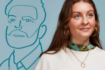 vrouw met tekening man