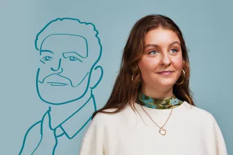 tekening man foto jonge vrouw