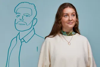 vrouw met tekening man