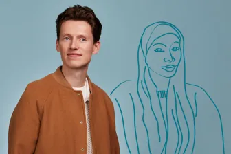 man met tekening vrouw