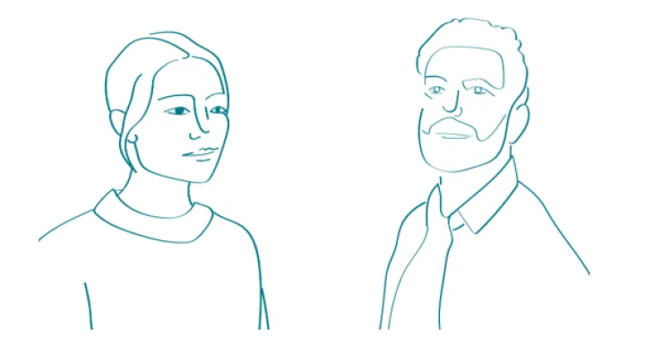 tekening vrouw en man