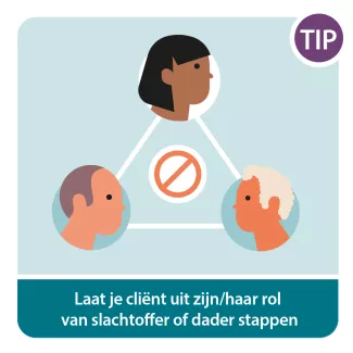 Tip 3 Laat je client uit zijn rol van slachtoffer of dader stappen