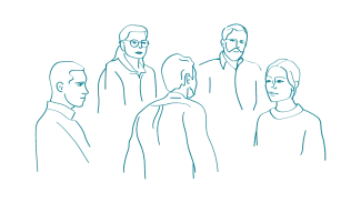 tekening van groep mensen